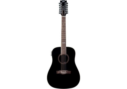 EKO Guitare Dreadnought 12 cordes electro See Through Black