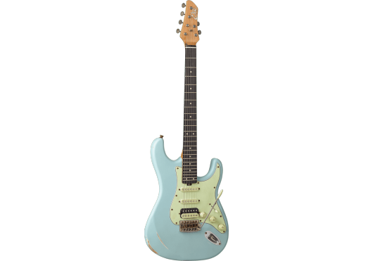 EKO Guitare Electrique Type Strat Aire Relic Daphne Blue