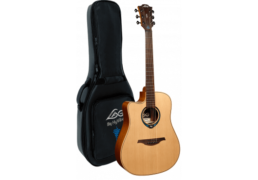 LAG Guitare Gaucher HyVibe 10 dreadnought cutaway